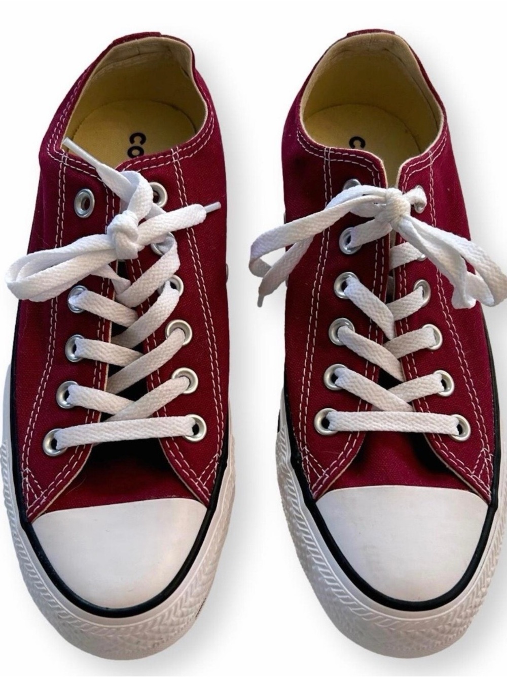 Converse women Low Top Canvas Sneakers - Burgundy